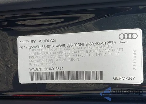 2018 Audi A5 2.0T Premium z USA, uszkodzony, nr VIN WAUENCF58JA013874